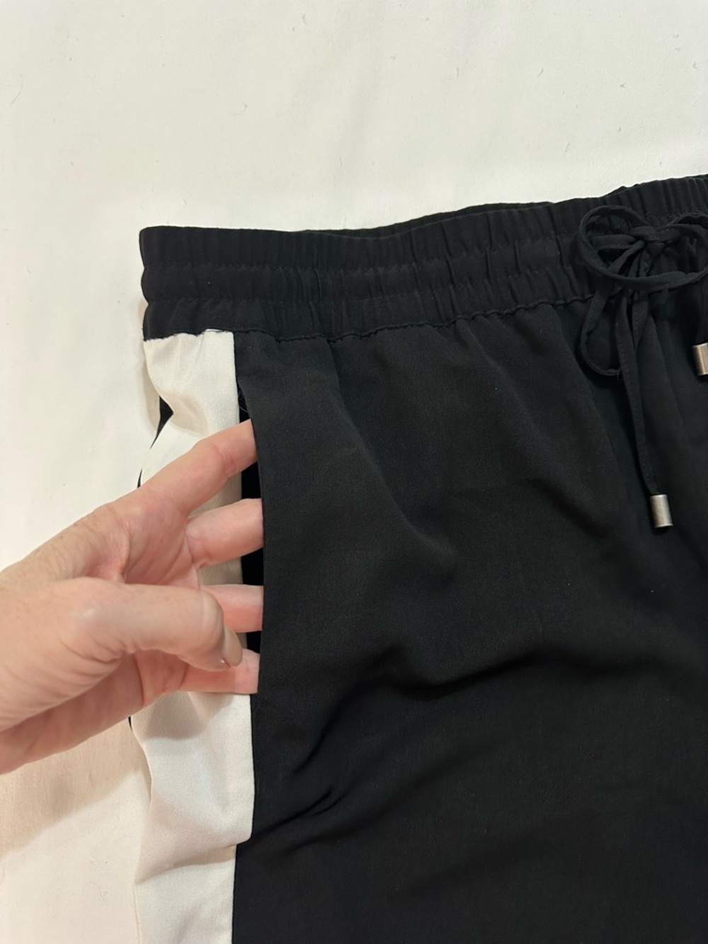 MOSSIMO BLACK TUXEDO STRIPE JOGGER PANTS ATHLEISURE COMFORTABLE LUXURY LARGE - Picture 7 of 14